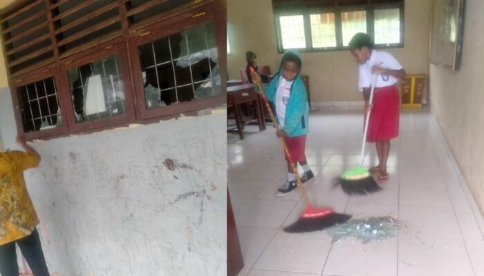 SD Negeri XXII di Utikini Baru Diduga Dirusak Oknum Pemuda, Pertius Wenda minta Polisi segera menangkap Aktornya