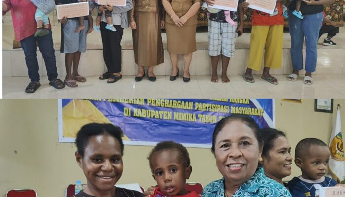 Dinkes Mimika Beri Penghargaan Bagi Bayi Sehat, Leni : Penilaian Untuk Melihat Tumbuh Kembang Anak dan Peran Orangtua