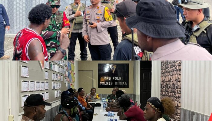 Kapolres dan Dandim Mimika Satukan Warga yang Bertikai, Pernyataan Perdamaian Segera Ditandatangani Kedua Pihak