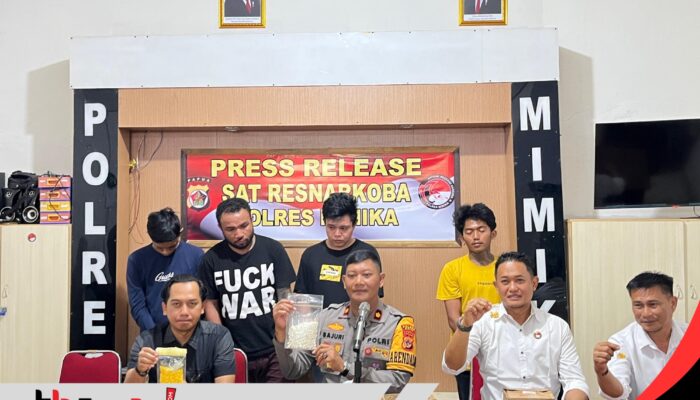 Polres Mimika Bongkar Jaringan Pengedar Obat Terlarang, Empat Pelaku Ditangkap