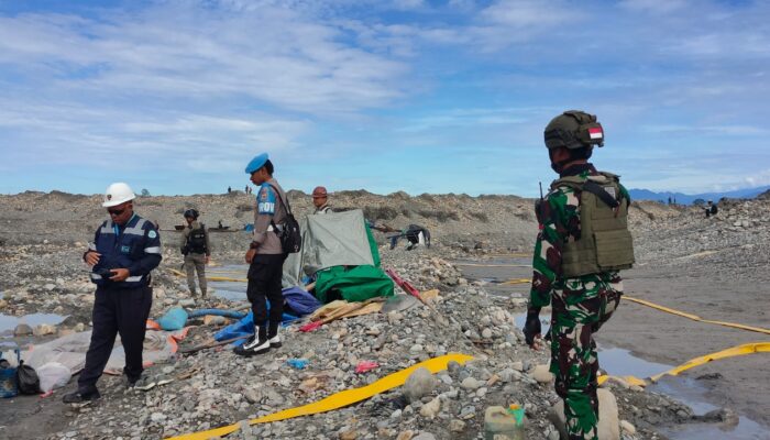 Tim Gabungan TNI-Polri dan SRM Gelar Operasi Penertiban Pendulangan Ilegal di Area PT Freeport