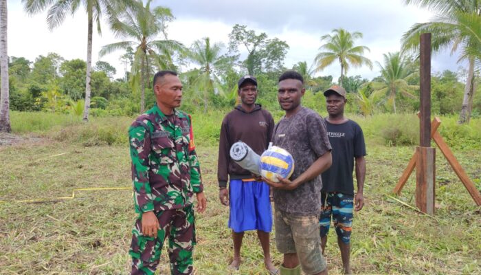 Satgas TMMD Hadirkan Fasilitas Voli, Wujudkan Kesejahteraan Warga