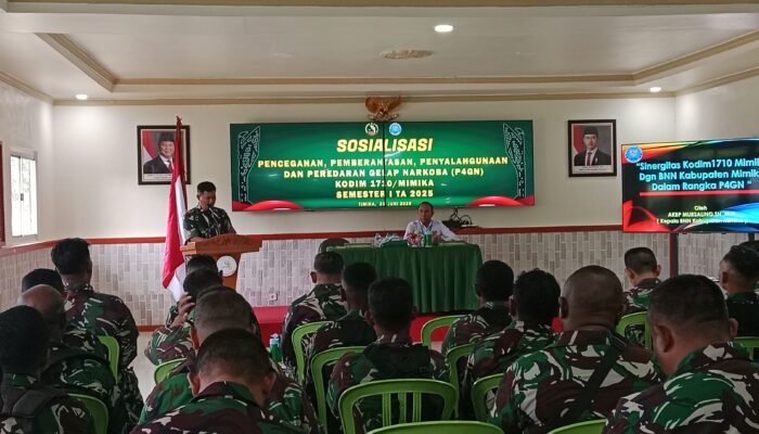 Gandeng  BNN, Kodim 1710/Mimika Gencarkan P4GN, Mayor Inf. Munir: Penyalahgunaan narkoba Menyasar Masyarakat dan Menghancurkan Masa Depan
