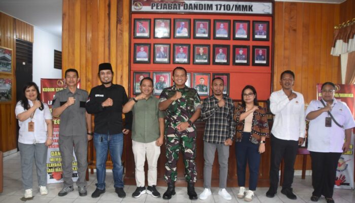 Dandim 1710/Mimika Terima Kunjungan Silaturahmi KPU Dan Bawaslu Kabupaten Mimika