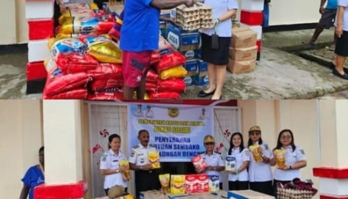 Salurkan Bantuan Untuk Warga Terdampak Banjir, Distrik Mimika Baru Koordinasi dengan Dinsos