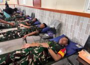 Sambut HUT ke – 80 TNI, Kodim 1710/Mimika Bersama Satuan TNI se-Garnisun Mimika Gelar Baksos Donor Darah Dan Pengobatan Umum