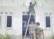Kodim 1710/Mimika Gelar Karya Bakti Perbaiki Tempat Ibadah Dalam Rangka Memperingati HUT ke-80