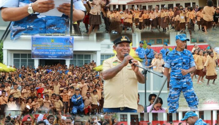 Sambut HUT TNI Lanud YKU Gelar Dirgantara Fair Tahun 2025 di SD Inpres Nawaripi