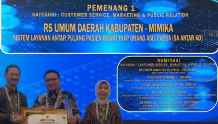 RSUD Mimika Raih Juara Pertama Persi-Makersi Award 2025 Kategori Customer Service, Marketing & Public Relation