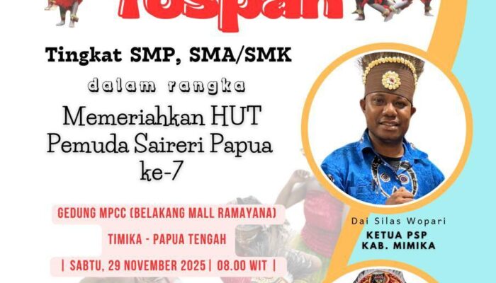 Lestarikan Budaya, Pemuda Saireri Mimika Gelar Lomba Tari Yospan untuk Pelajar