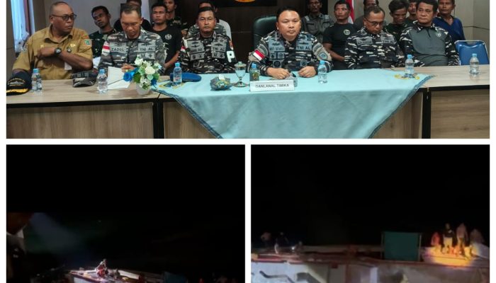 Dihantam Gelombang Tinggi dan Tenggelam, KRI Banjarmasin 592 dan Lanal Timika Evakuasi 12 ABK Putra Kwantan Disaat Cuaca Buruk