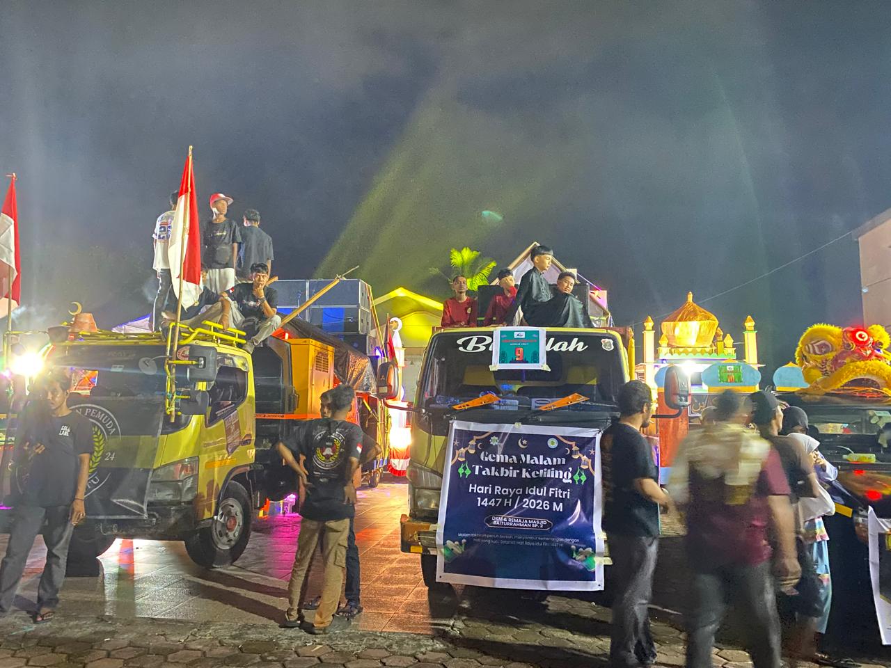 Meriahkan Takbiran, Tiga Mobil Hias DKM Al-Fattah Antusiasme Sambut Idul Fitri