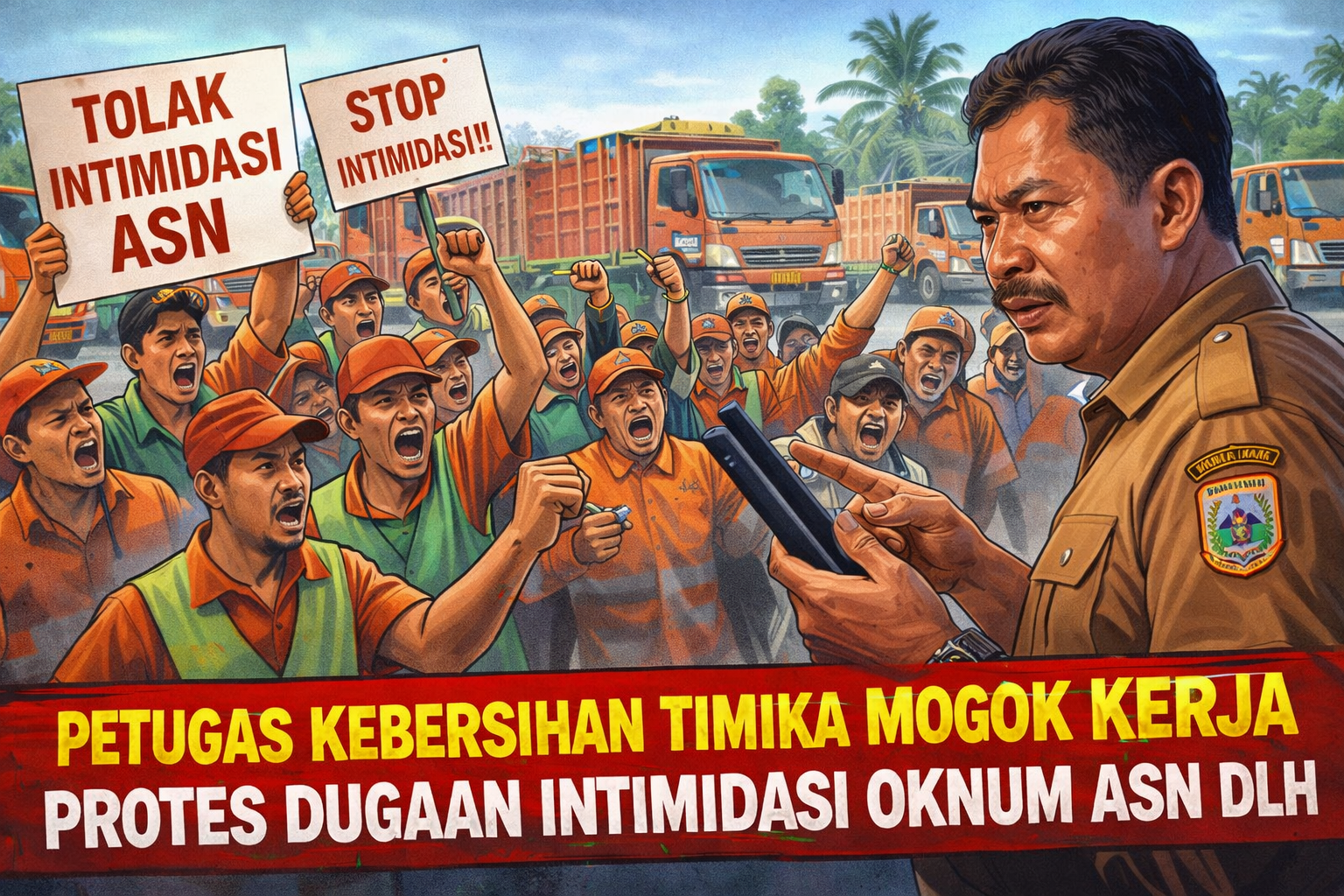 Heboh di DLH Mimika: Buntut Intimidasi dan Rekrut Keluarga, Puluhan Petugas Kebersihan Mogok Kerja