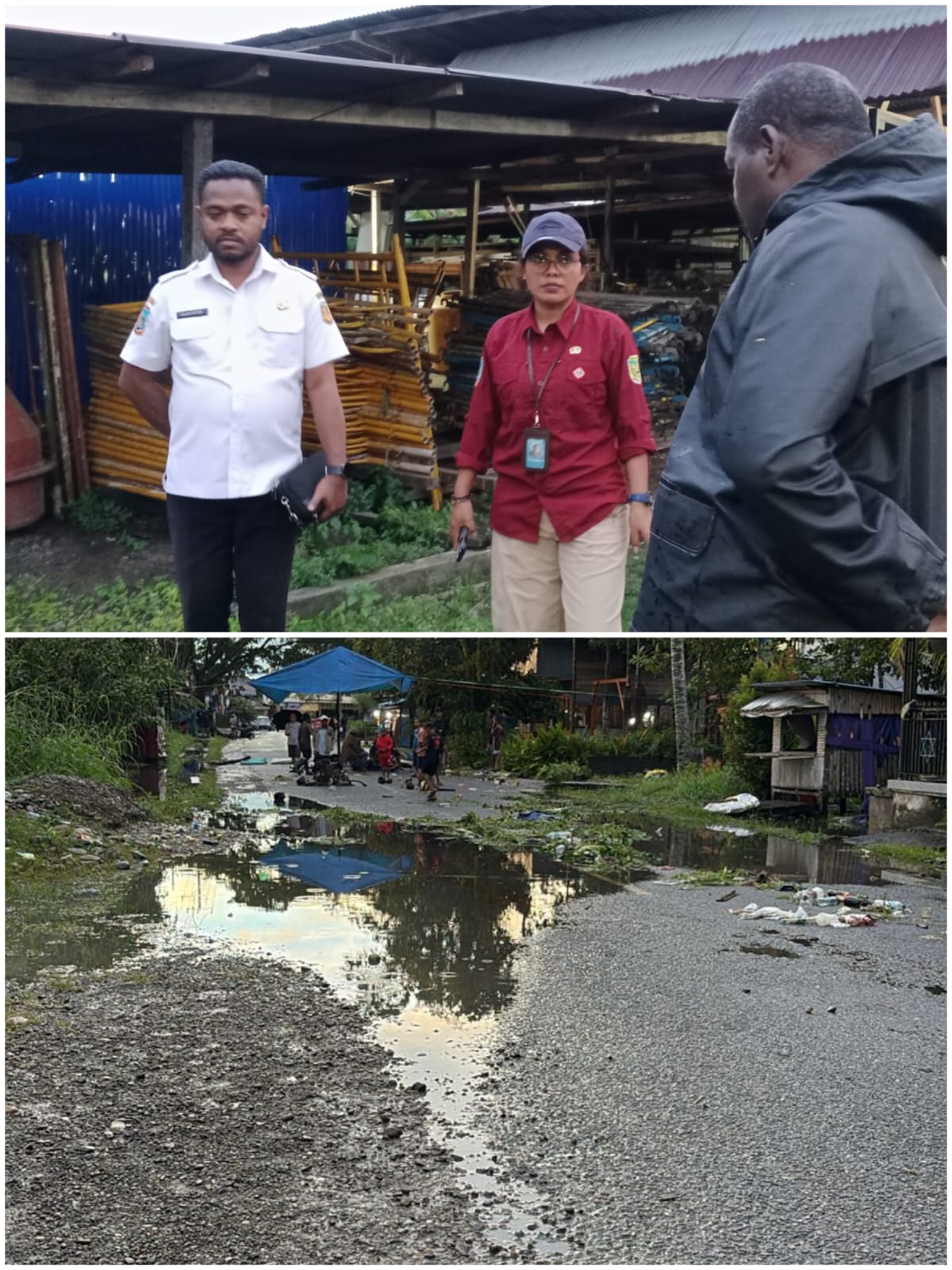 Banjir Kembali Rendam Belakang Kantor Pos Mimika, Drainase Ditimbun Jadi Sorotan Utama