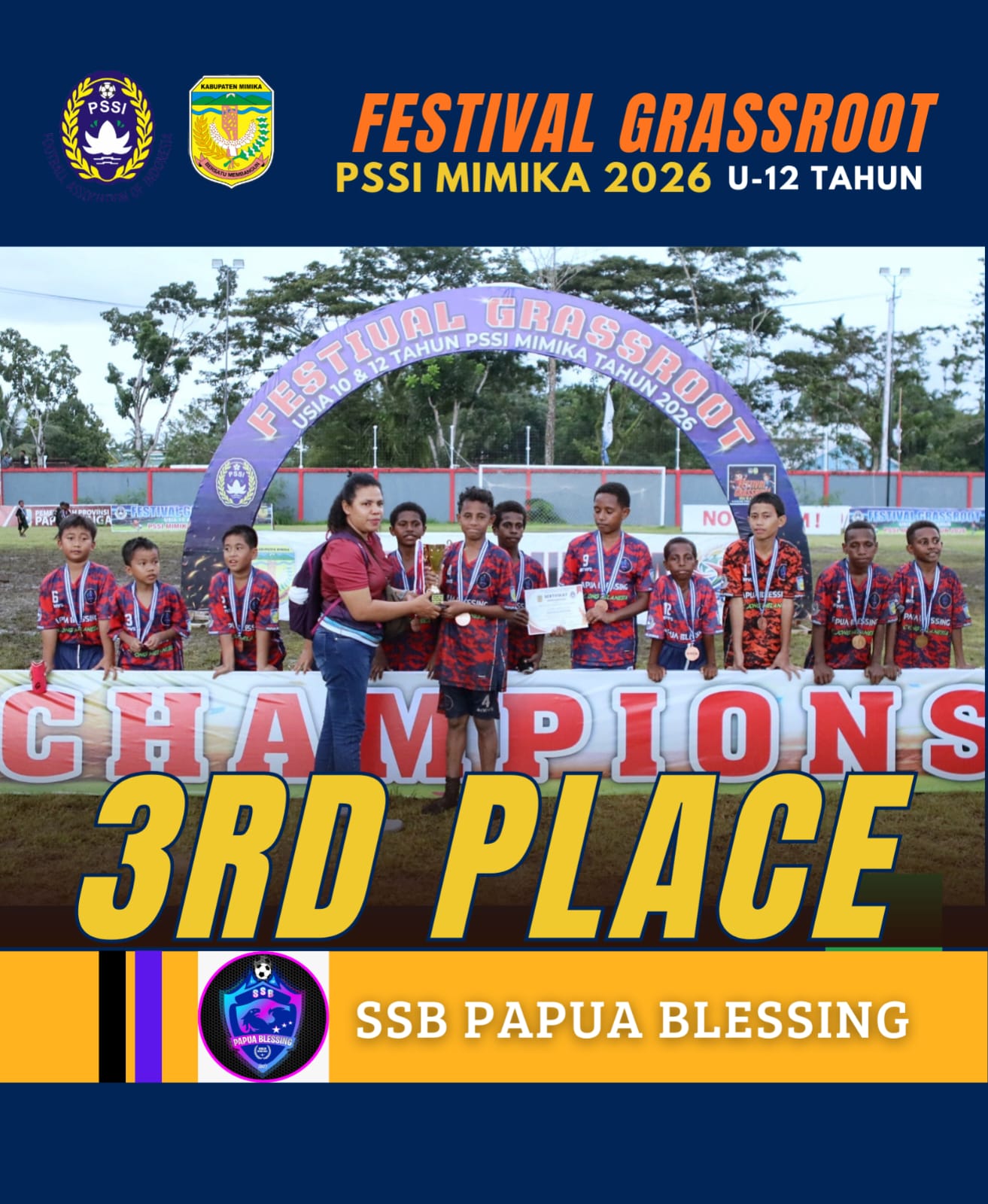 Drama Adu Penalti Warnai Perebutan Juara 3, SSB Papua Blessing Ungguli Dup Enelop