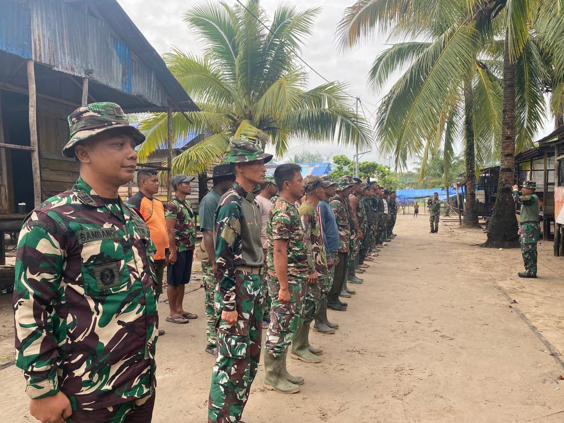 Semangat Kebersamaan Warnai Apel Pagi Satgas TMMD Kodim 1710/Mimika
