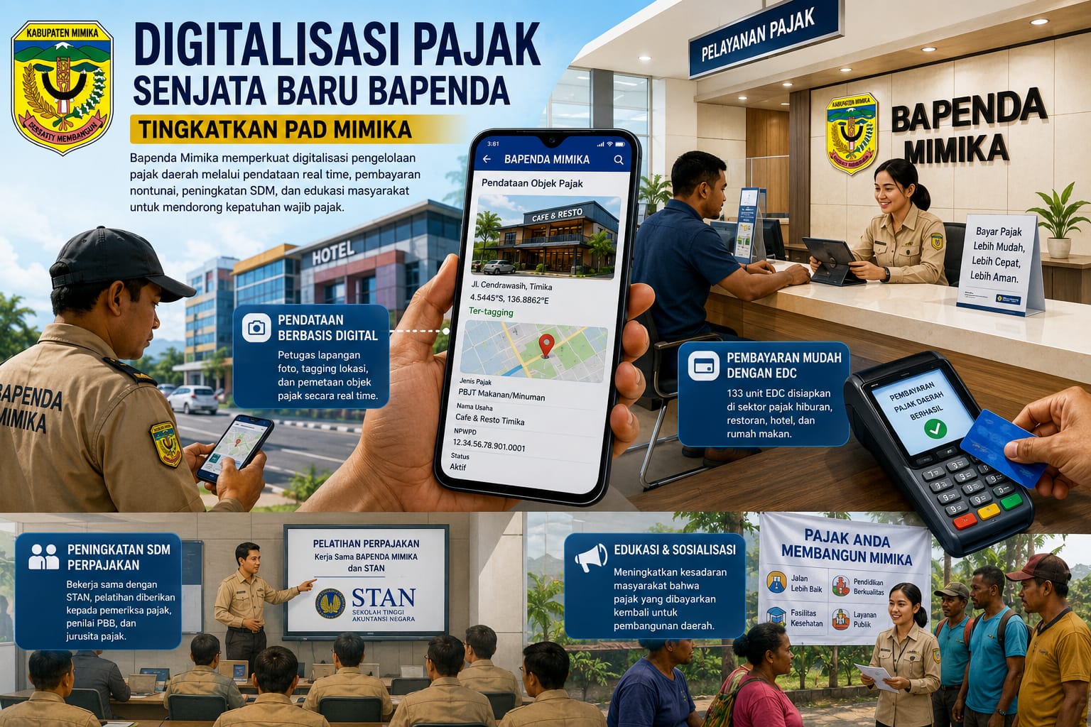 Digitalisasi Pajak Jadi Senjata Baru Bapenda Tingkatkan PAD Mimika