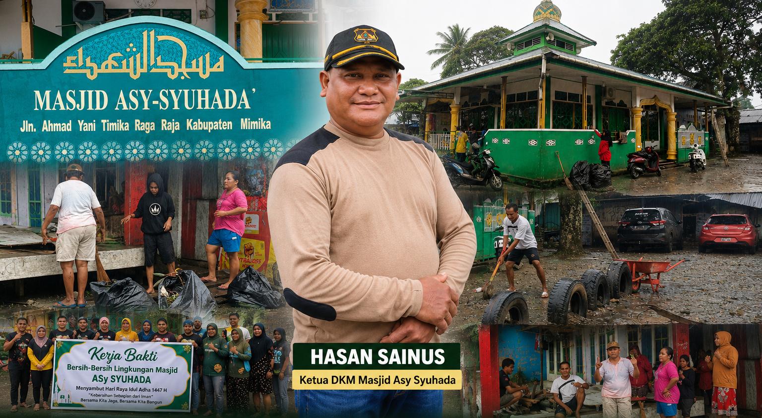 Sambut Idul Adha, DKM Masjid Asy Syuhada Gelar Kerja Bakti dan Ajak Warga Jaga Kebersihan