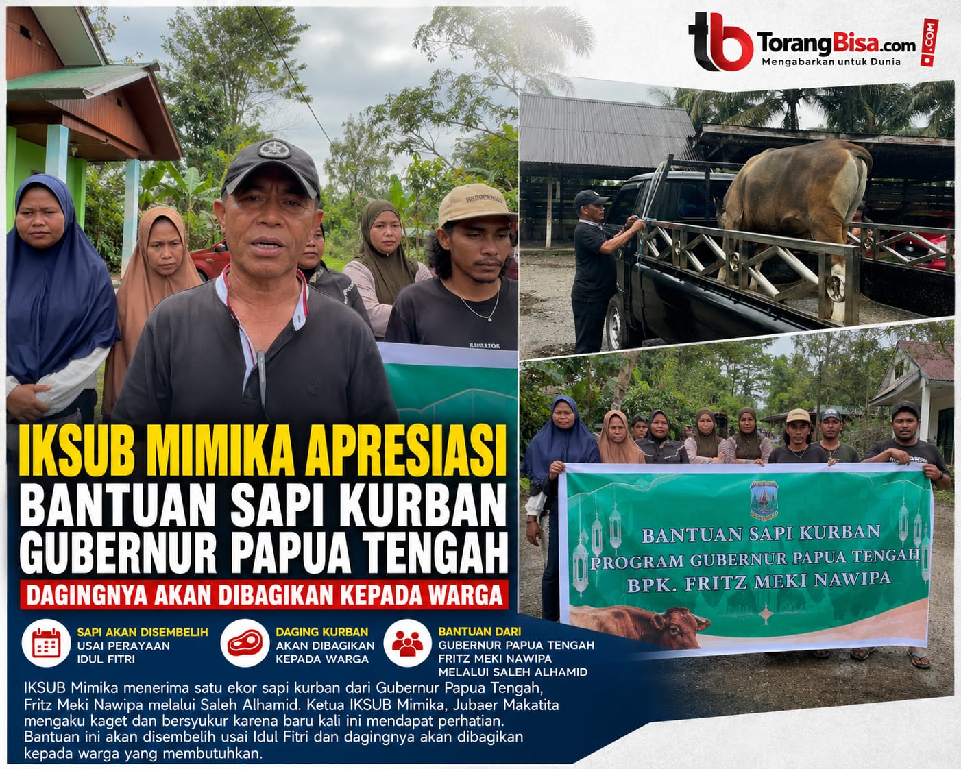 Bantuan Sapi Kurban Gubernur Papua Tengah Bawa Kebahagiaan bagi Warga Seram Utara 