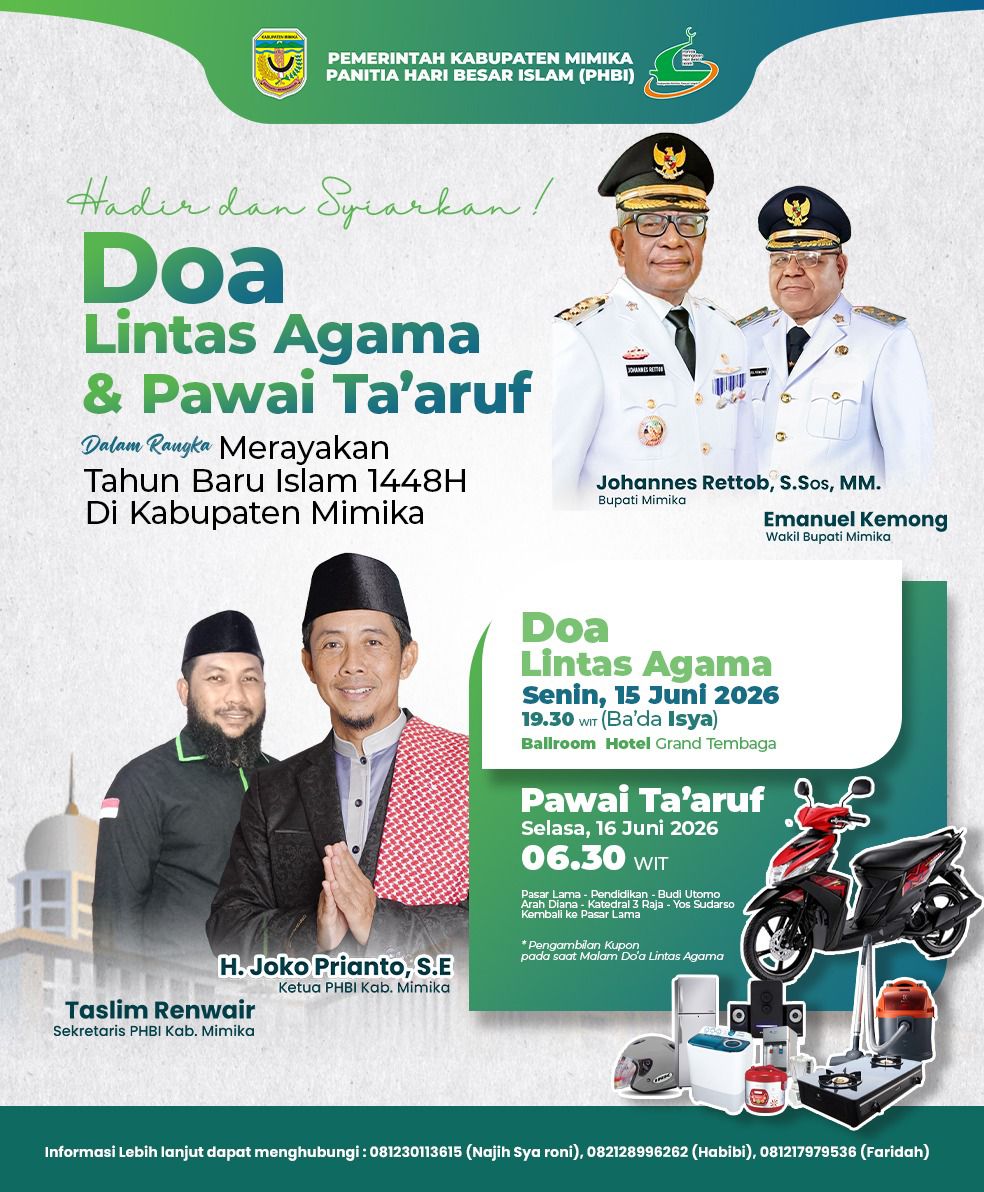 PHBI Mimika Ajak Umat Muslim Meriahkan Tahun Baru Islam 1448 Hijriah