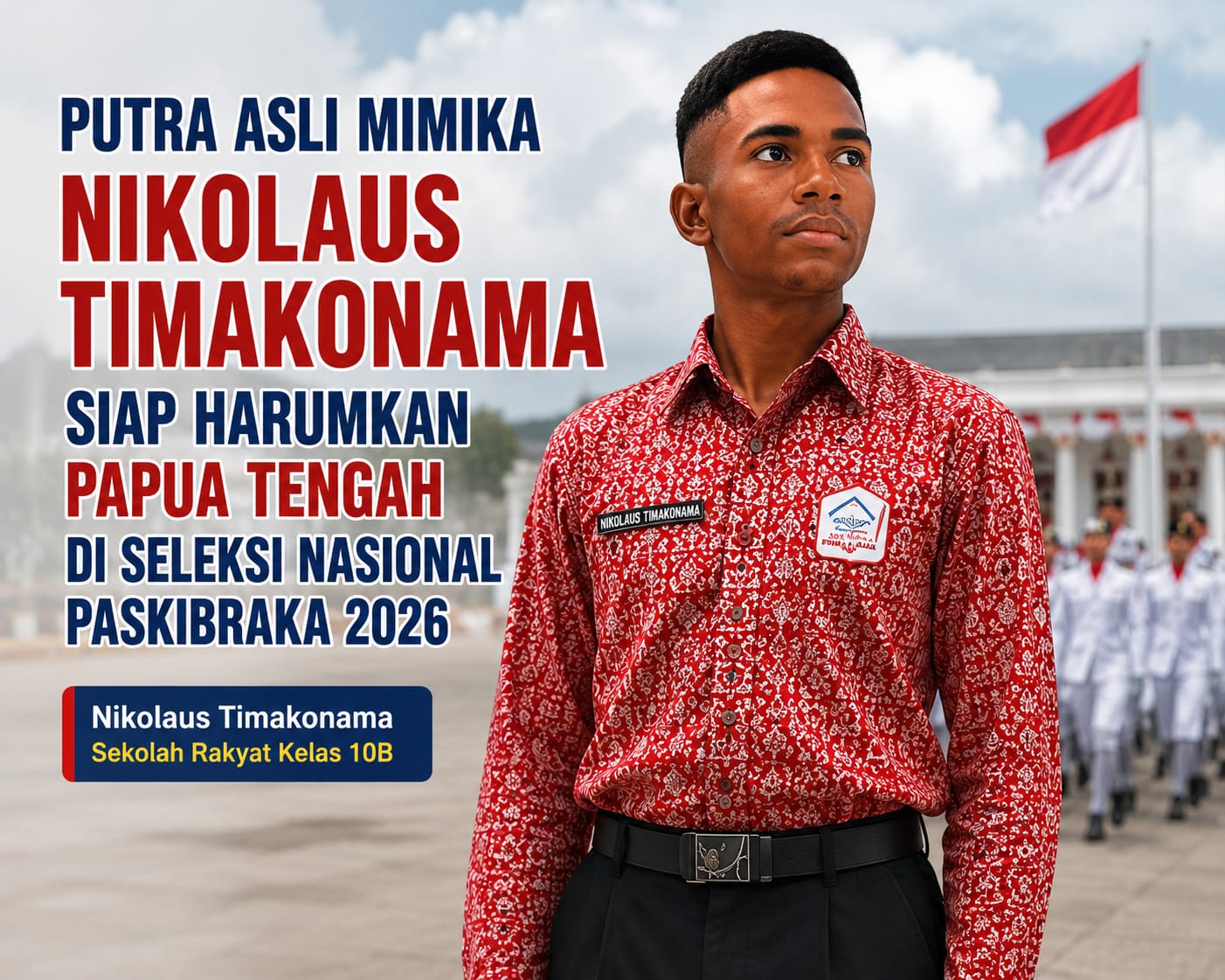 Putra Asli Mimika Nikolaus Timakonama Siap Harumkan Papua Tengah di Seleksi Nasional Paskibraka 2026