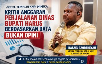 Ketua Terpilih KNPI Mimika: Kritik Anggaran Perjalanan Dinas Bupati Harus Berdasarkan Data Bukan Opini 