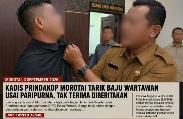 Kadis Prindakop Morotai Tarik Baju Wartawan Usai Paripurna, Tak Terima Diberitakan