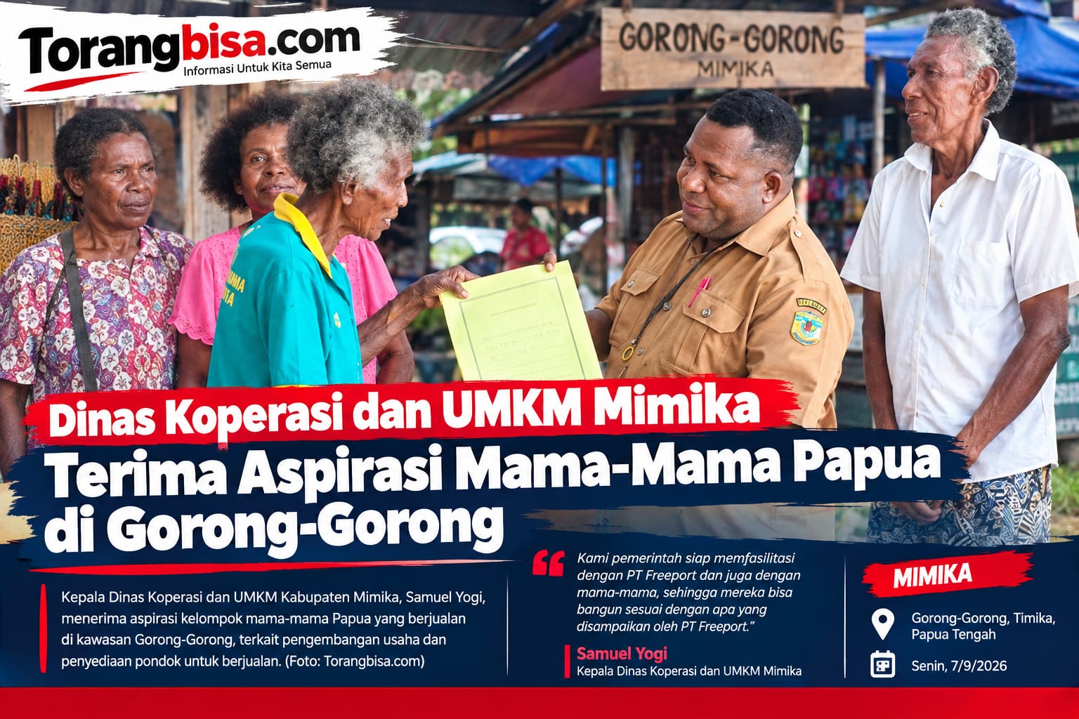 Dinas Koperasi dan UMKM Mimika Terima Aspirasi Mama-Mama Papua di Gorong-Gorong